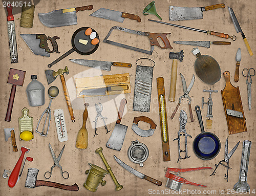 Image of vintage kitchen utensils collage 