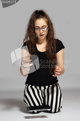 Image of Teenage girl with tablet