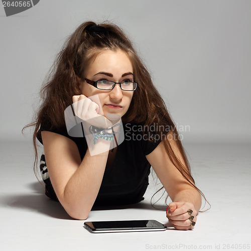 Image of Teenage girl with tablet