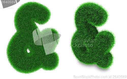 Image of Ampersand sign made of grass