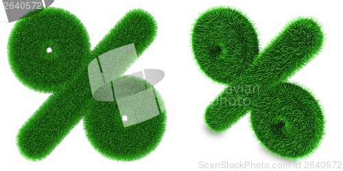 Image of Percentage sign made of grass