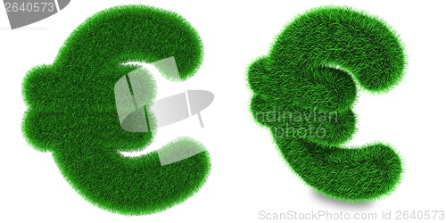 Image of Euro currency symbol made of grass