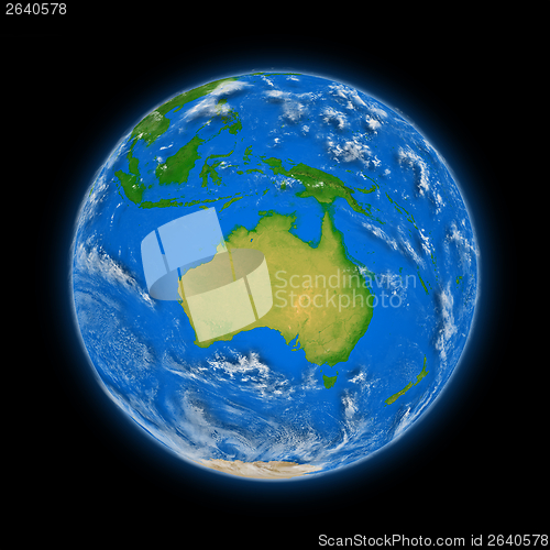 Image of Australia on planet Earth