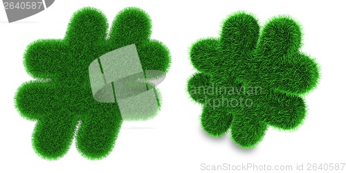 Image of Number sign made of grass