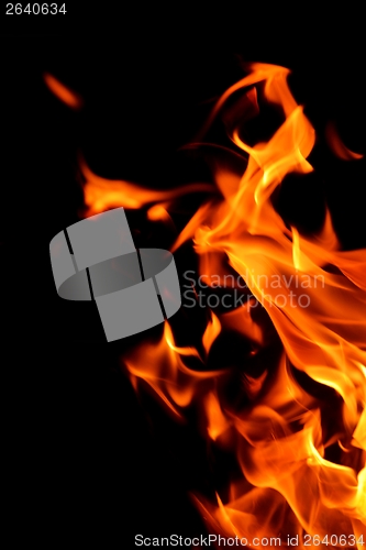 Image of fire flame on black background