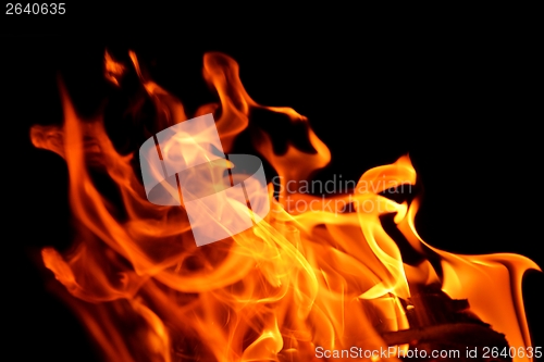 Image of fire flame on black background