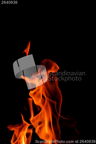 Image of fire flame on black background