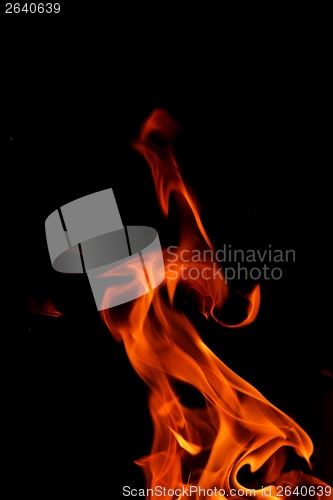 Image of fire flame on black background