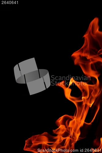 Image of fire flame on black background