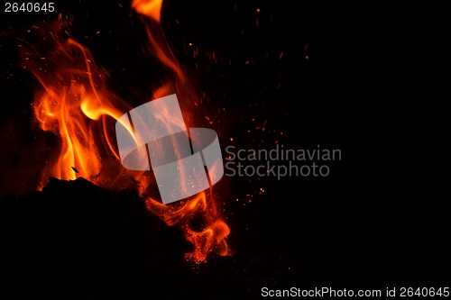 Image of fire flame on black background