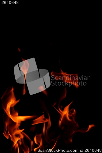 Image of fire flame on black background