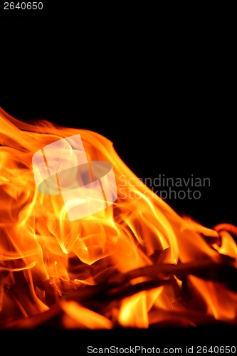 Image of fire flame on black background