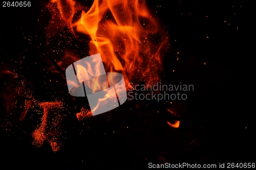 Image of fire flame on black background