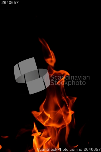 Image of fire flame on black background