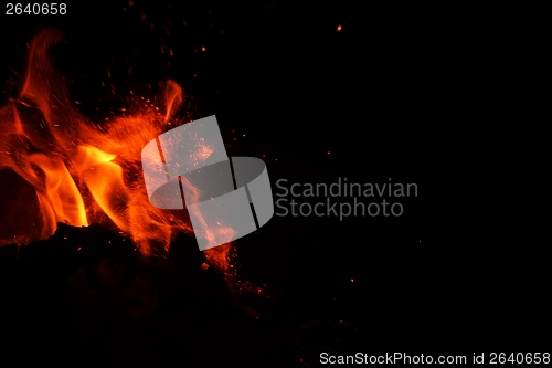 Image of fire flame on black background