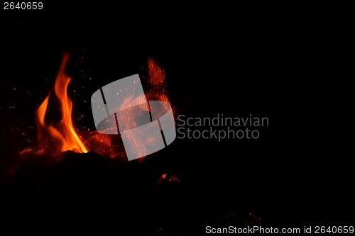 Image of fire flame on black background