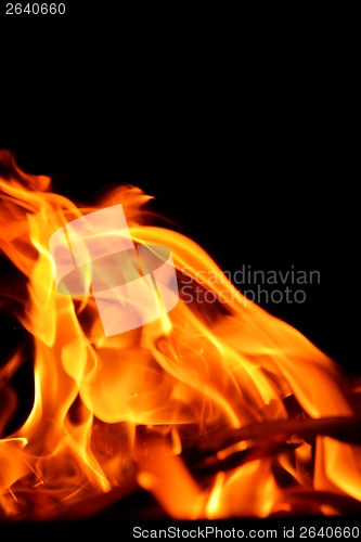 Image of fire flame on black background