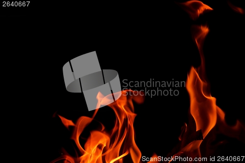 Image of fire flame on black background