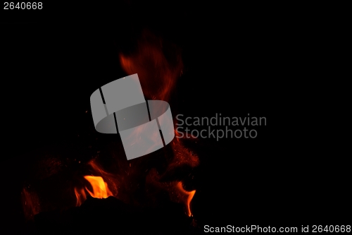 Image of fire flame on black background