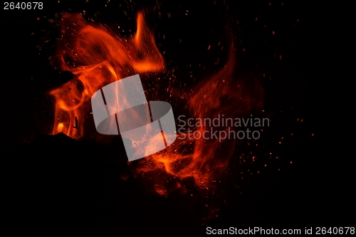 Image of fire flame on black background