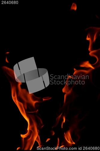 Image of fire flame on black background