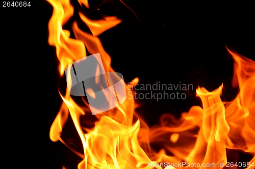 Image of fire flame on black background