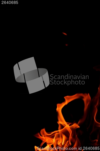 Image of fire flame on black background