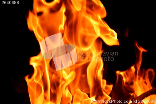 Image of fire flame on black background