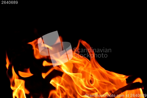 Image of fire flame on black background