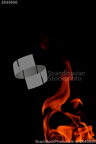 Image of fire flame on black background