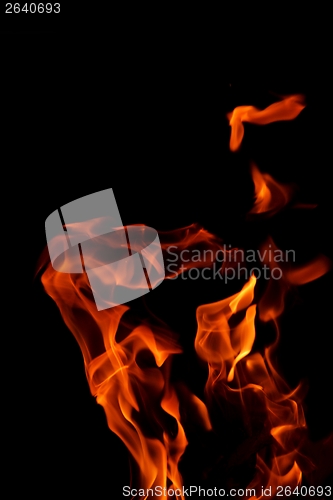 Image of fire flame on black background