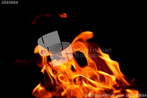 Image of fire flame on black background