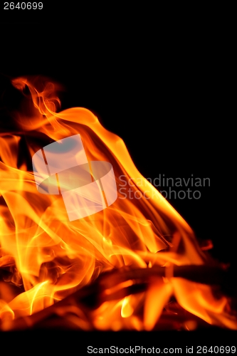 Image of fire flame on black background