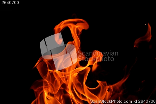 Image of fire flame on black background