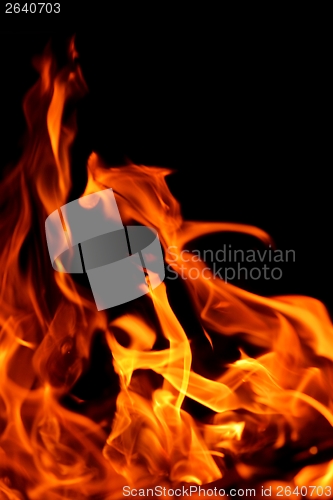 Image of fire flame on black background