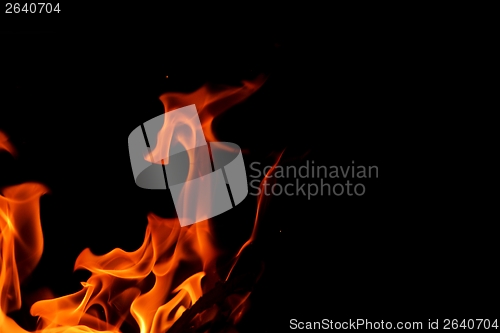 Image of fire flame on black background