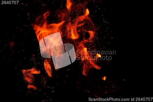 Image of fire flame on black background