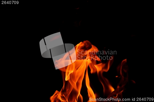 Image of fire flame on black background