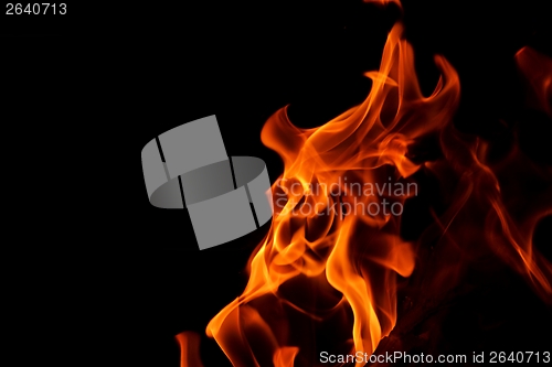 Image of fire flame on black background