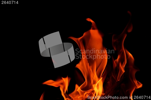 Image of fire flame on black background