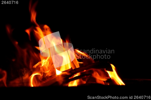 Image of fire flame on black background