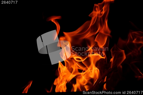 Image of fire flame on black background