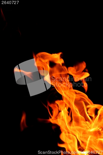 Image of fire flame on black background