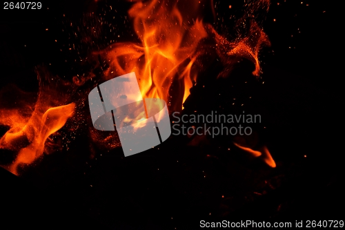 Image of fire flame on black background