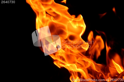 Image of fire flame on black background