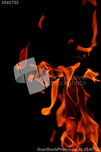 Image of fire flame on black background