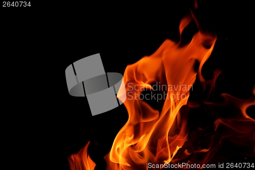 Image of fire flame on black background