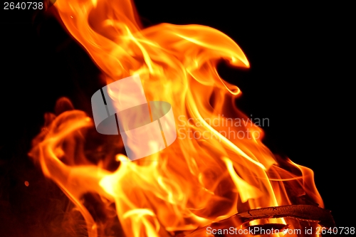 Image of fire flame on black background