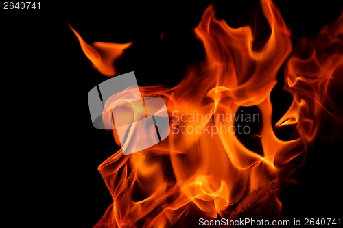 Image of fire flame on black background