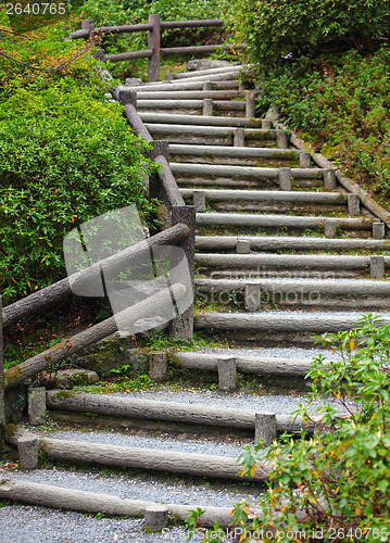 Image of Wooden staircase to mountian